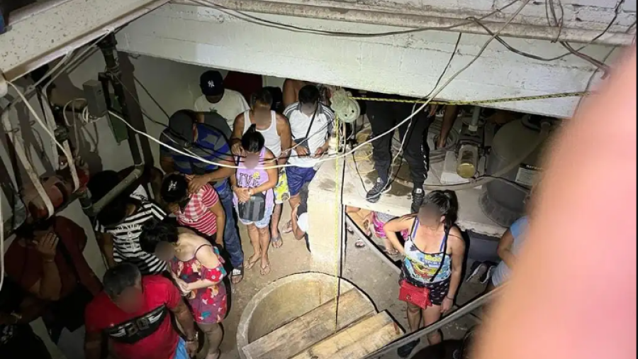 Rescata INM a 70 migrantes en un pozo de agua y en el cuarto de máquinas de un hotel de Oaxaca 