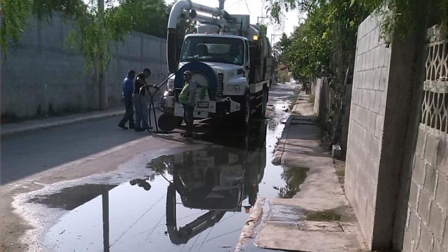 Eliminan brotes de aguas negras en Voluntad y Trabajo