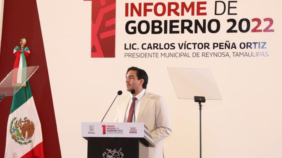 Rinde alcalde de Reynosa, Carlos Peña, primer informe de gobierno 