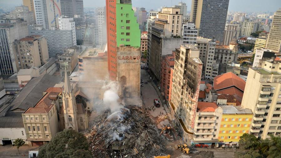 Confirman seis víctimas tras derrumbe de edificio en Sao Paulo