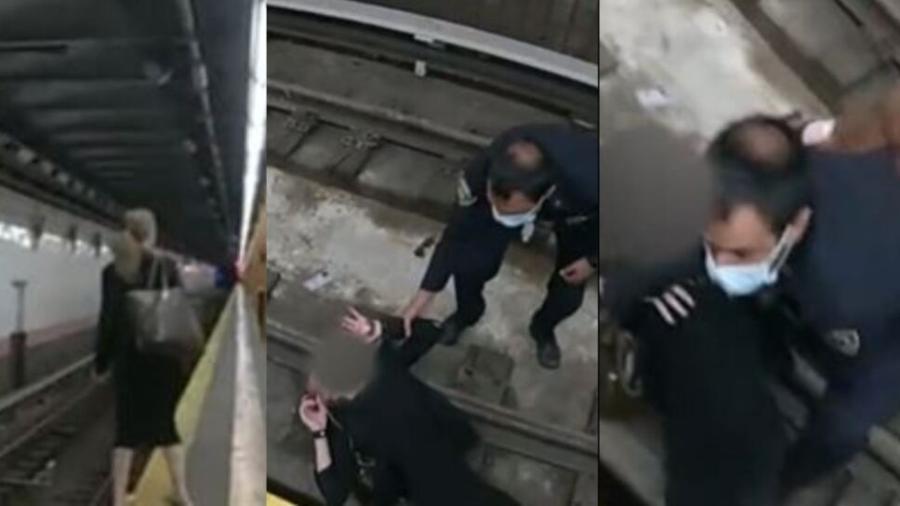Mujer se desmaya y cae a vías del metro en Nueva York