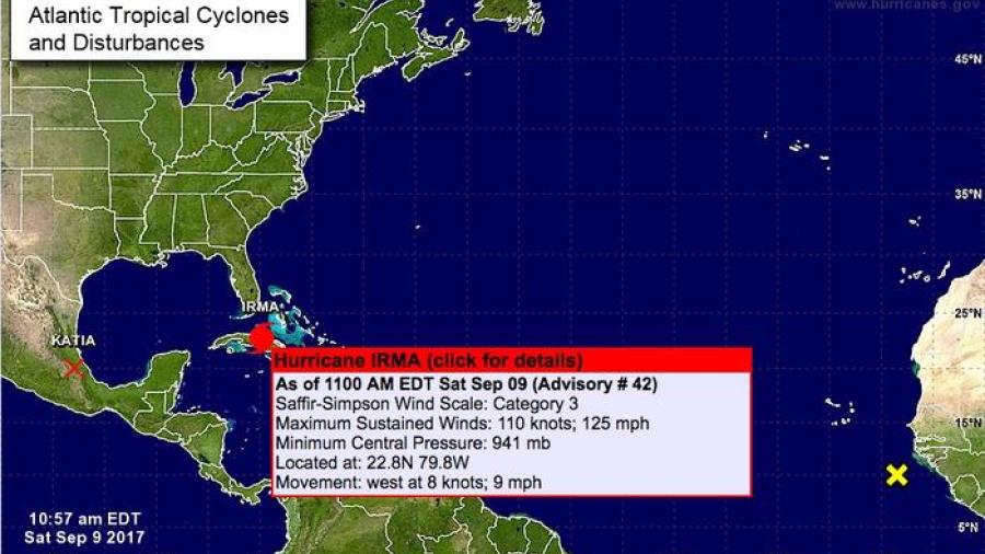 ‘Irma’ continua disminuyendo su poder y ahora es categoría 3