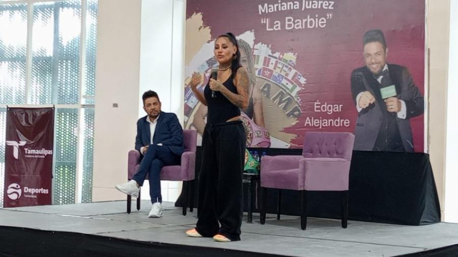 Imparte Mariana ‘Barbie’ Juárez plática a atletas tamaulipecos