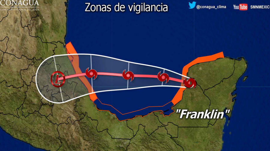 Franklin podría llegar como huracán categoría 1 a Veracruz