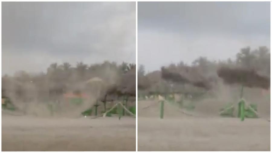 Comparten en redes sociales "mini" tornado de arena