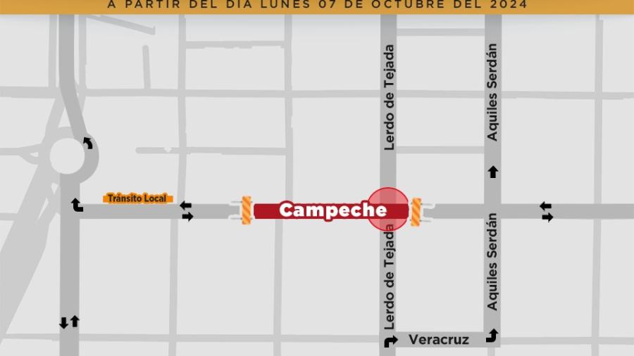 Cerrarán crucero de calle Campeche por trabajos de repavimentacion