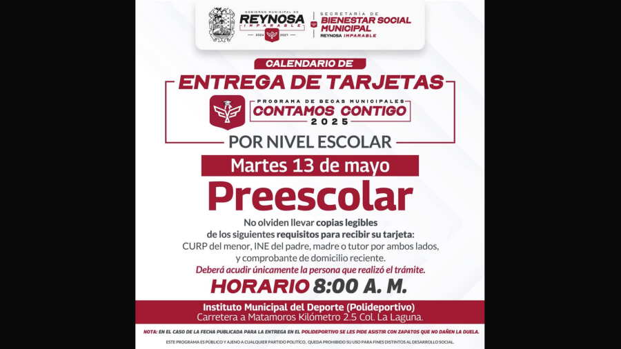 Entregará Carlos Peña Ortiz Becas de Preescolar este martes 13 de mayo 