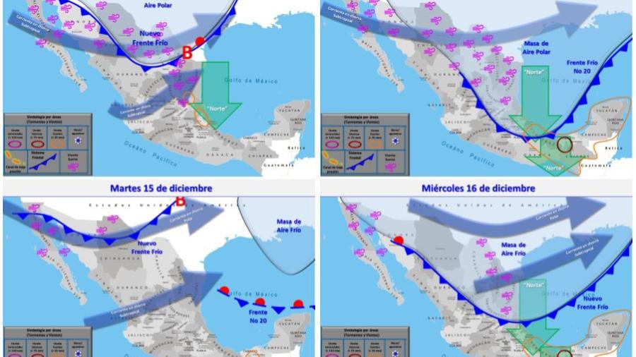 Pronostican arribo de frente frío #20 para este domingo 13