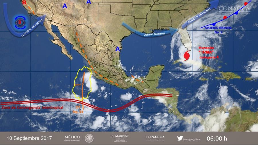 Potencial de tormentas continuarán en estados del centro y sur del país