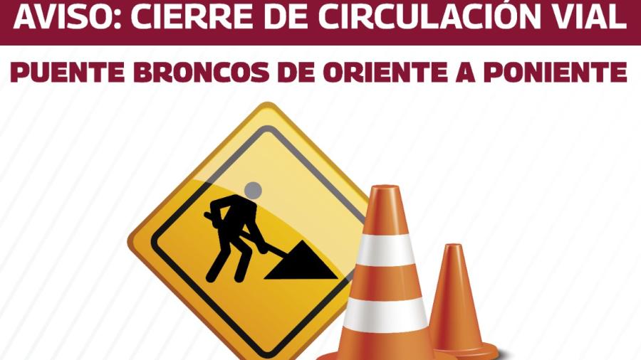 Aviso por corte de circulación vial.
