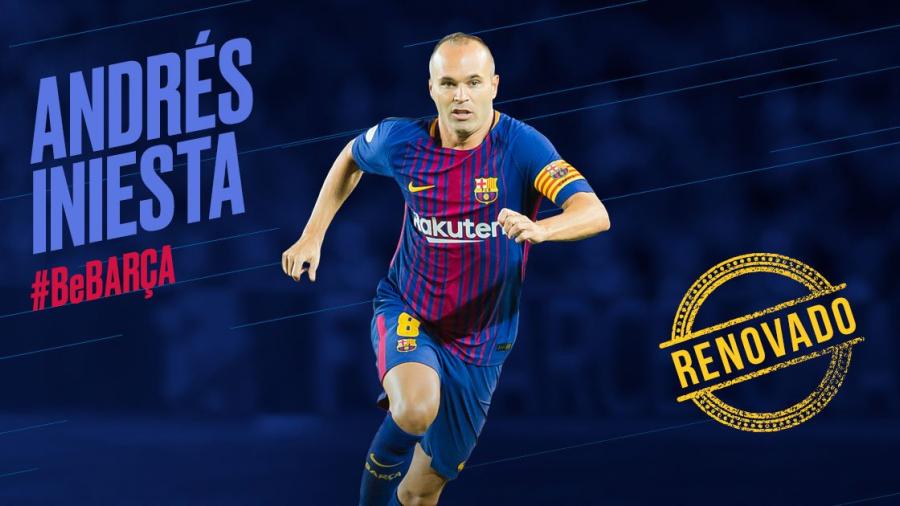 Iniesta renueva "de por vida" con el Barcelona