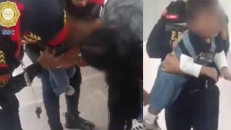 Policías del Metro salvan a bebé de morir ahogado con un cacahuate