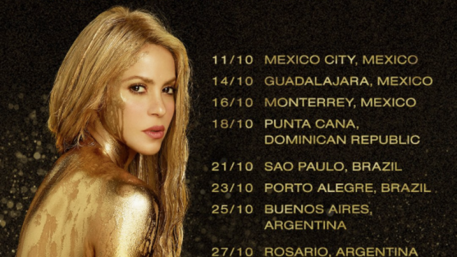  Shakira anuncia su tour por Latinoamérica