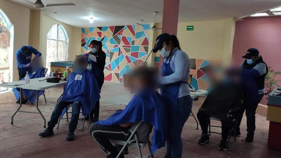 DIF Reynosa llevó jornada de corte de cabello a centros asistenciales