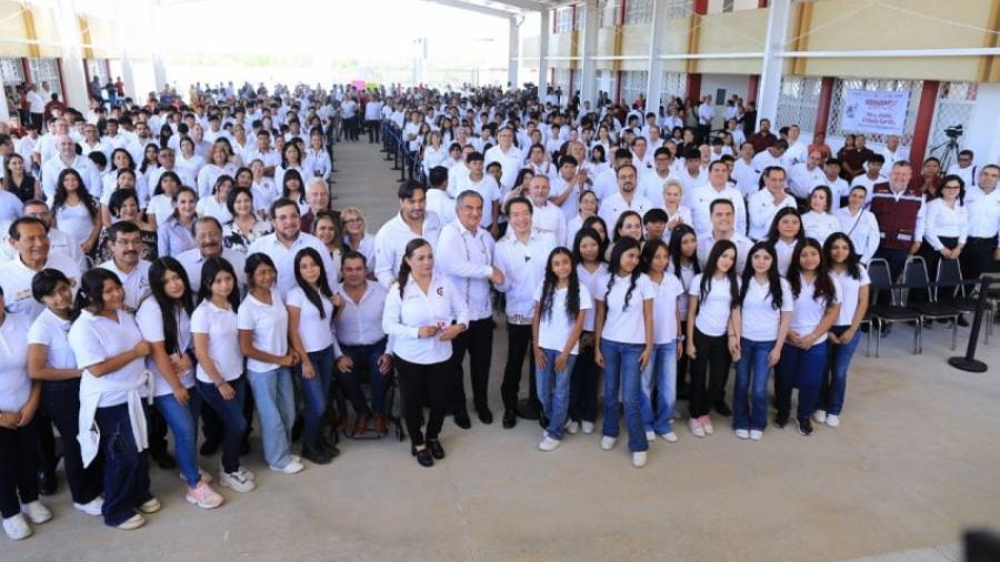 Américo Villarreal y Mario Delgado destacan apoyos históricos en educación para Tamaulipas