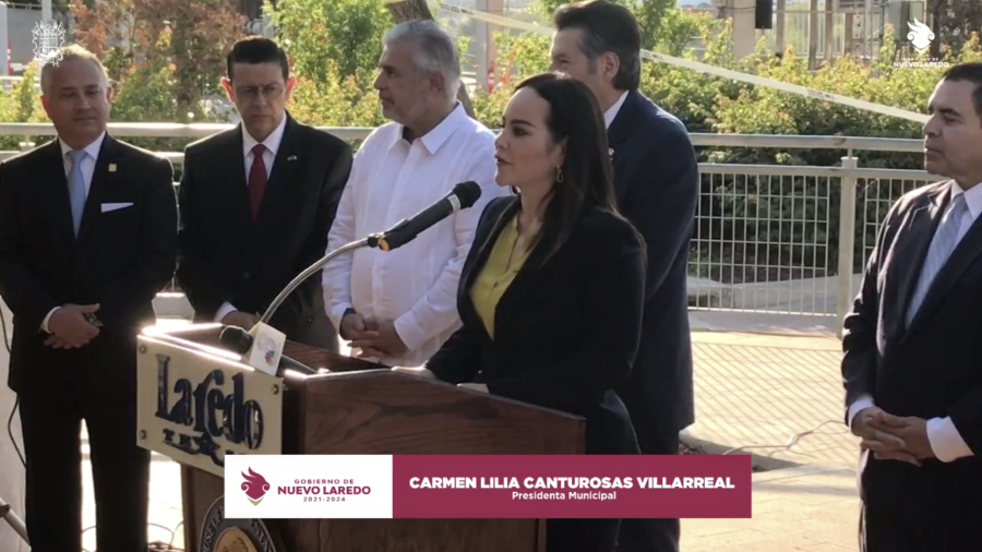 Destaca Carmen Lilia Canturosas colaboración entre las dos Laredos para reapertura de fronteras