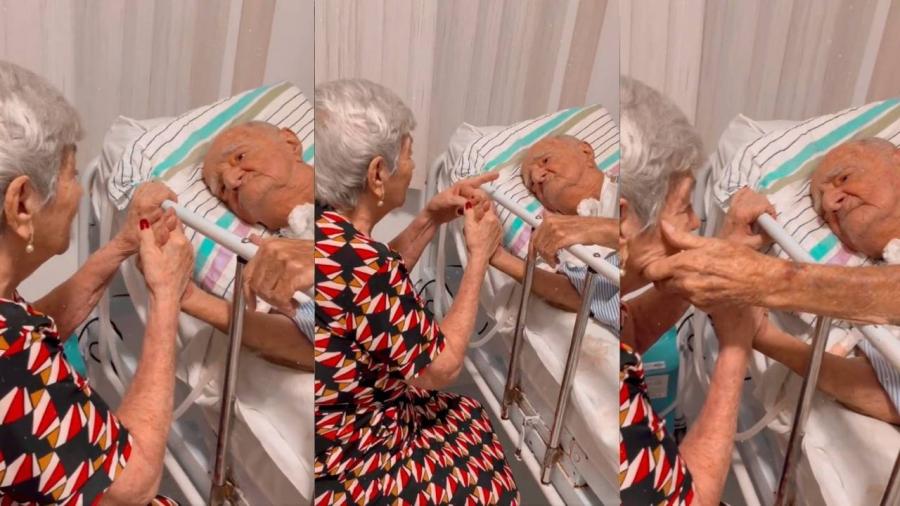 Abuelita canta tierna canción a su esposo en el hospital