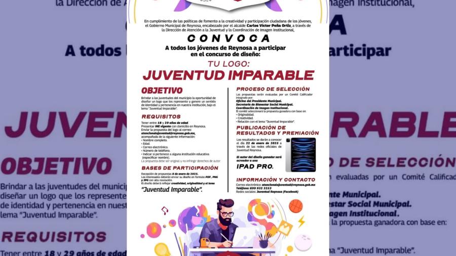 Abre Carlos Peña Ortiz Convocatoria 'Tu Logo: Juventud Imparable'