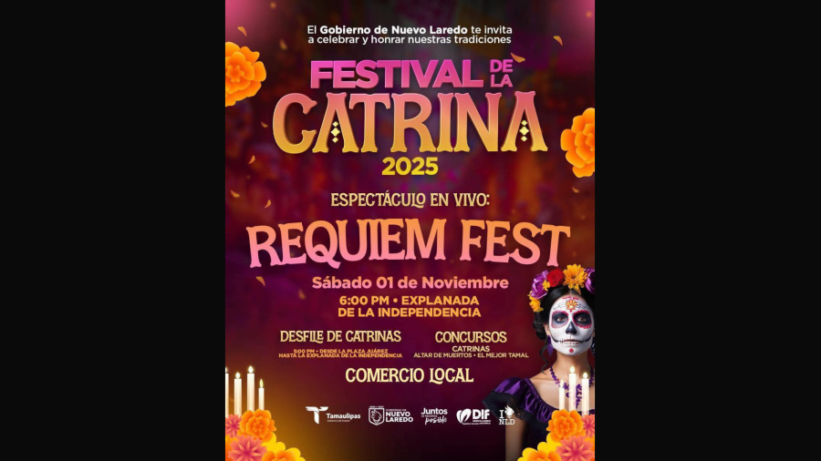 Invitan a disfrutar de los festivales de la Catrina y del Día de Muertos en Nuevo Laredo