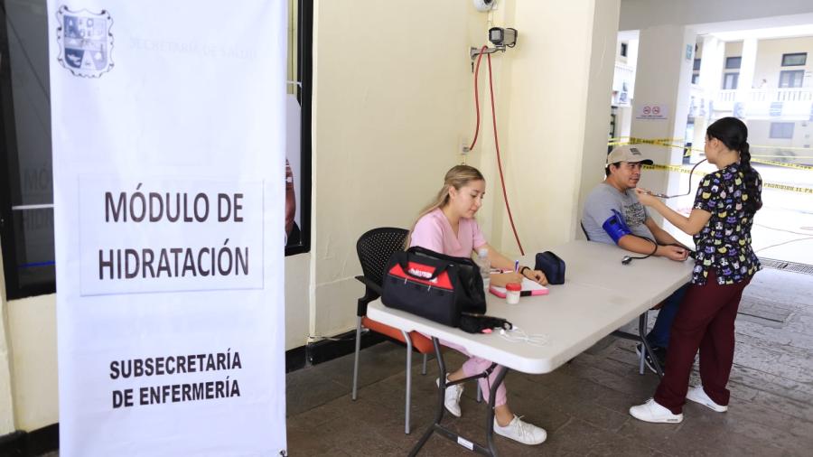 Activan en Tamaulipas módulos de hidratación y chequeo para enfrentar altas temperaturas
