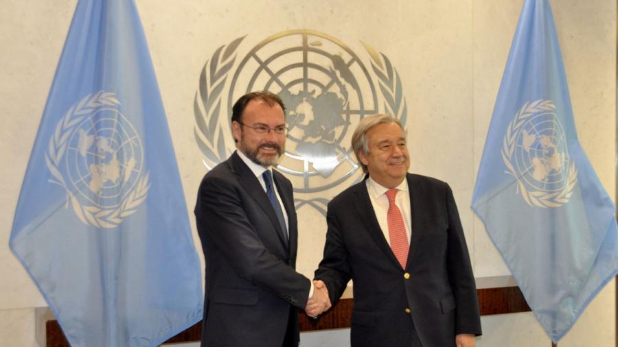 Videgaray y Guterres abordan relación bilateral de México-EUA