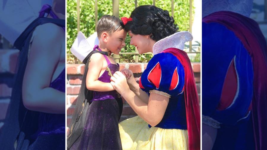 Cumple deseo de su hijo y lo viste de princesa