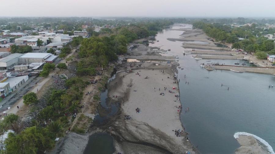Guardia Nacional e INM vigilan el río Suchiate