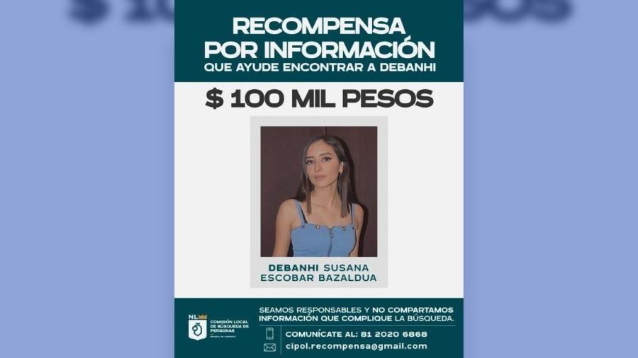 Gobierno de NL ofrece 100, 000 pesos como recompensa por información de Debanhi
