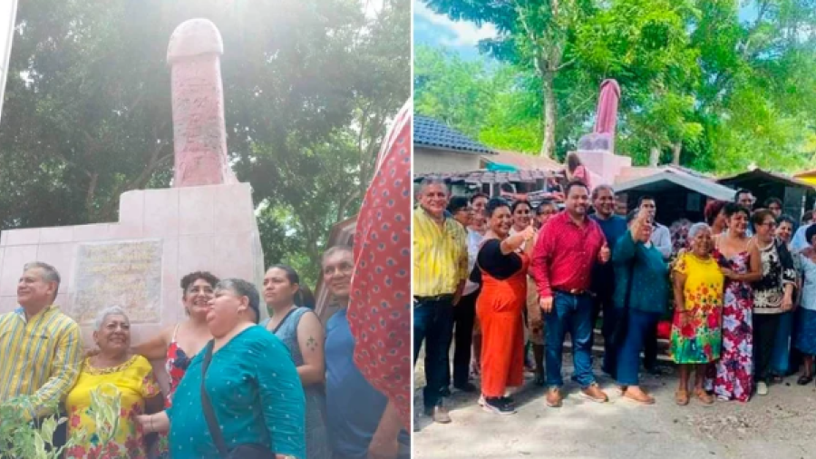 Cumplen su última voluntad y colocan estatua de un pene sobre la tumba de una mujer en Veracruz 