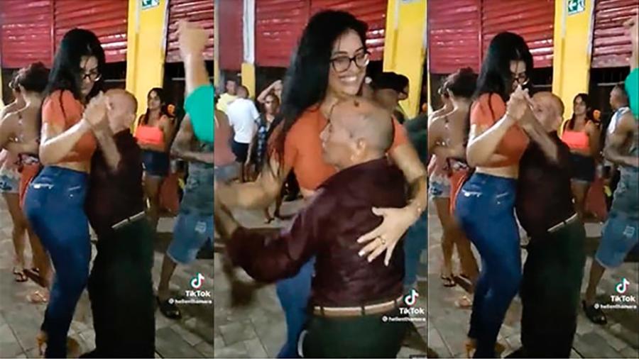 Abuelito baila con joven mujer y se hace viral