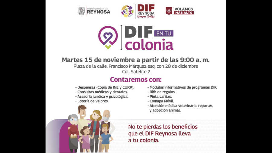 DIF en Tu Colonia atenderá a familias de Satélite 2