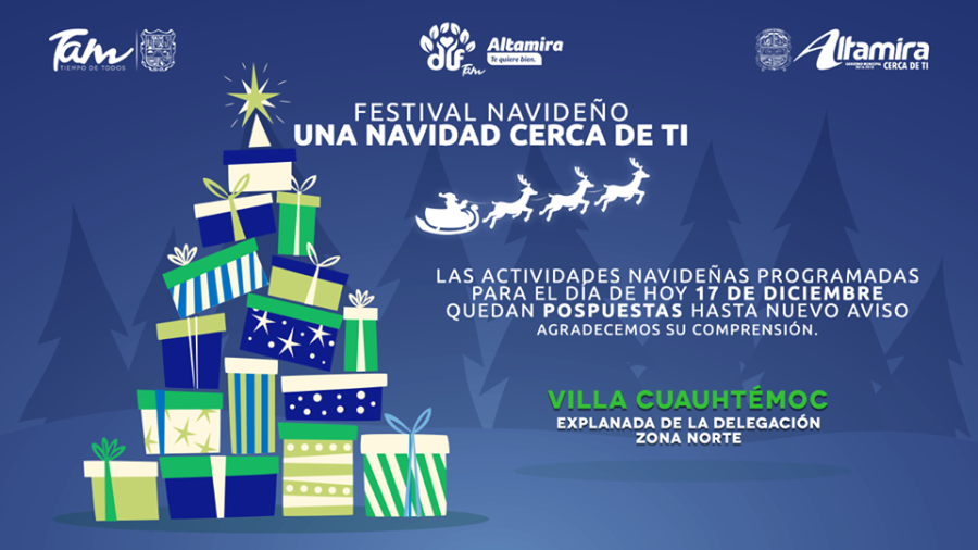 Suspenden actividades de festival navideño en Villa Cuauhtémoc