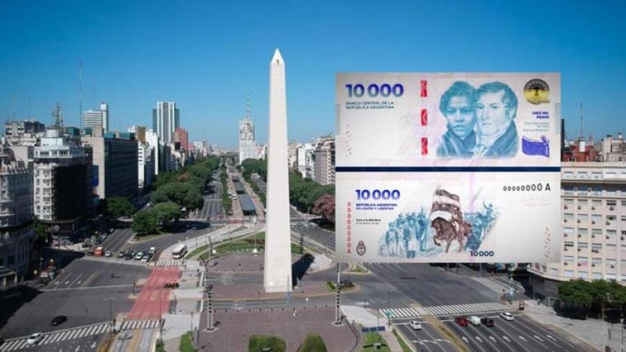 Por la alta inflación, Argentina pone en circulación billetes de 10 mil y 20 mil pesos