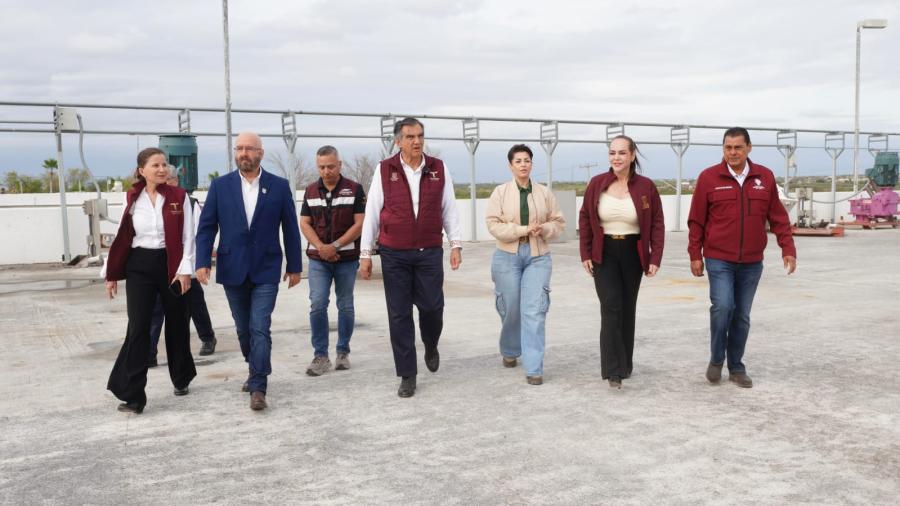 Supervisan Gobernador Américo Villarreal y Alcaldesa Carmen Lilia Canturosas avances de obras en Planta Pitar