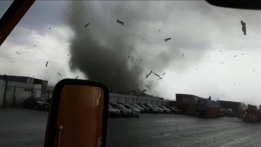 Apodaca es azotado por tornado y cobra vida de dos personas 