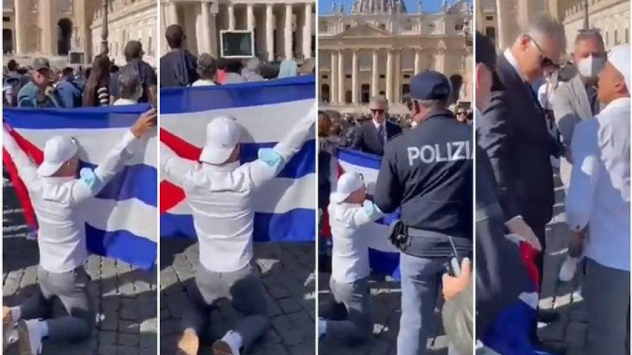 Cubanos protestan frente al Vaticano tras negativa del Papa de pronunciarse ante los abusos en su país