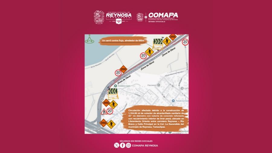 Inicia COMAPA construcción de colector sanitario en Libramiento Oriente