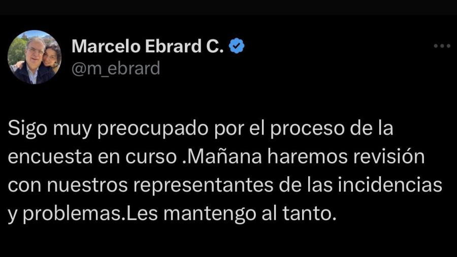 Tras denuncias de irregularidades, Ebrard reitera preocupación por encuesta