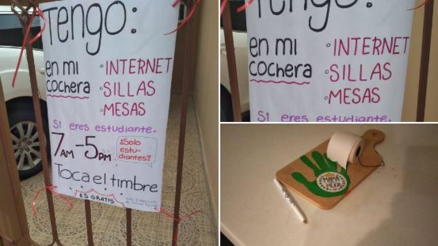 Madre e hija ofrecen internet gratuito en su casa para los estudiantes