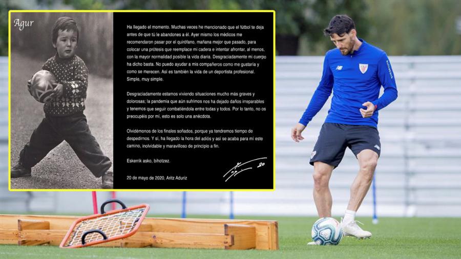 Aritz Aduriz anuncia su retiro del fútbol para colocarse una prótesis de cadera