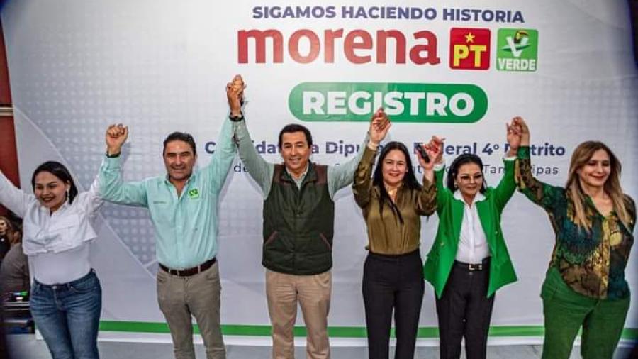Mario López se registra en el INE como candidato a diputado federal por Matamoros