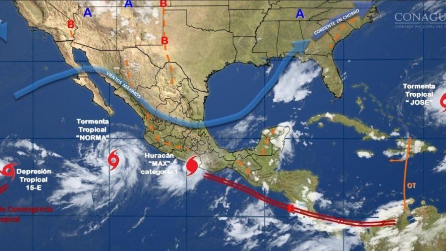 Tormenta tropical Norma, al sur de BCS, se desplaza lento hacia el norte