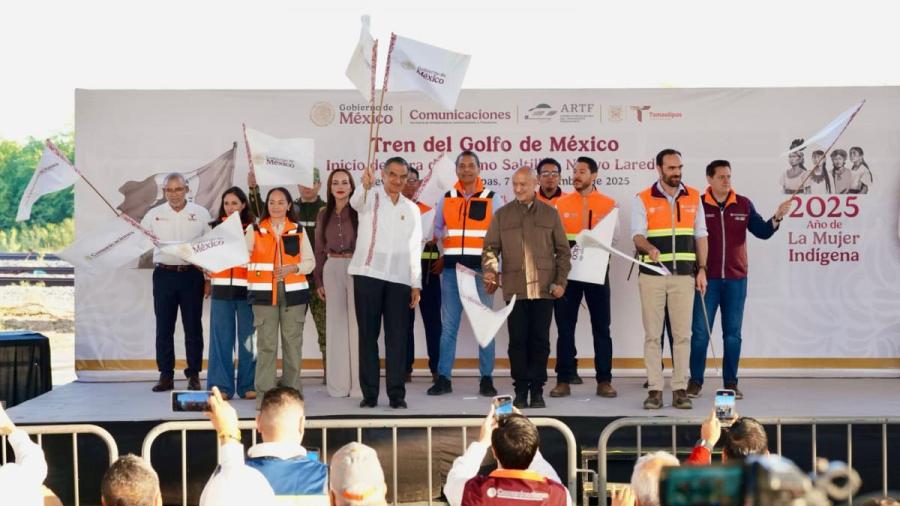 Arranca el Tren del Golfo: Américo Villarreal da banderazo a obra que conectará Nuevo Laredo-Saltillo- Cdmx