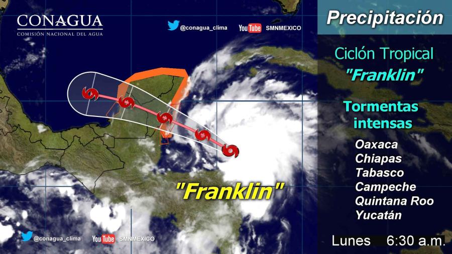 Tormenta 'Franklin' se forma al este-sureste de Chetumal