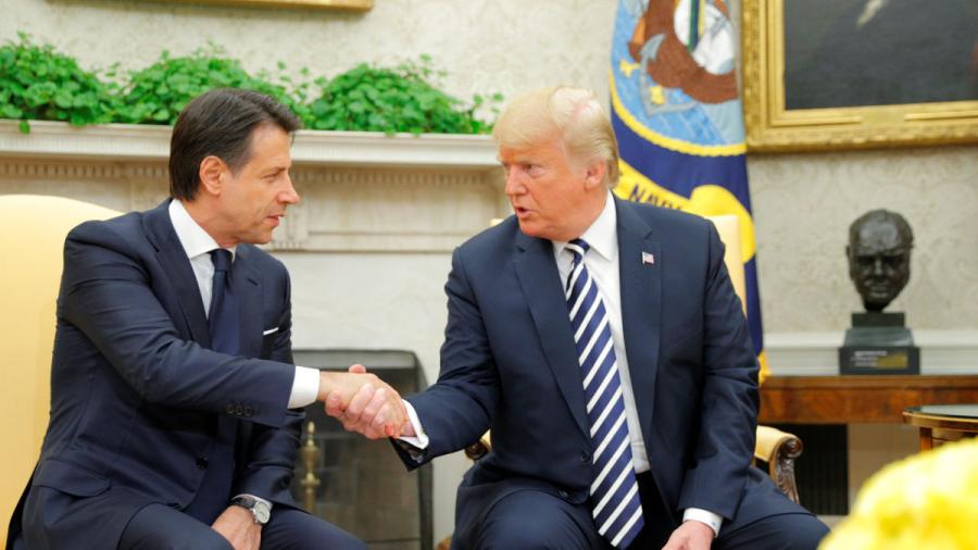 Trump recibe a Conte en la Casa Blanca