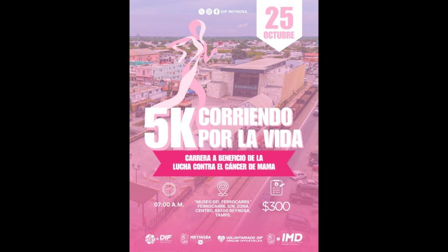 Invita el Gobierno de Reynosa a la Carrera 5K “Corriendo por la Vida”