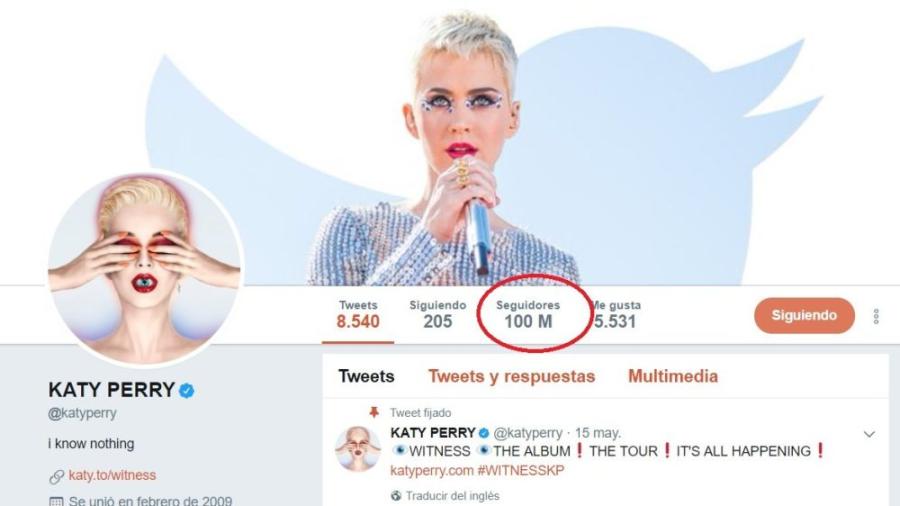 Katy Perry alcanza récord de seguidores en Twitter