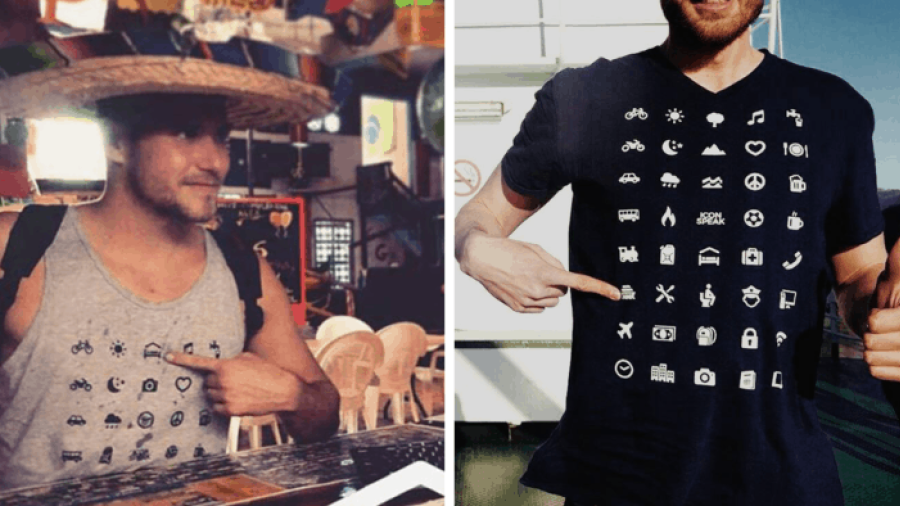 ¡A viajar se ha dicho! Crean camiseta con íconos  para comunicarse en todo el mundo