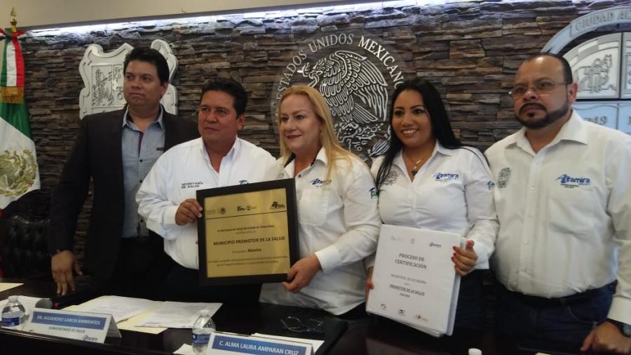Recibe Altamira certificado como municipio promotor de la salud