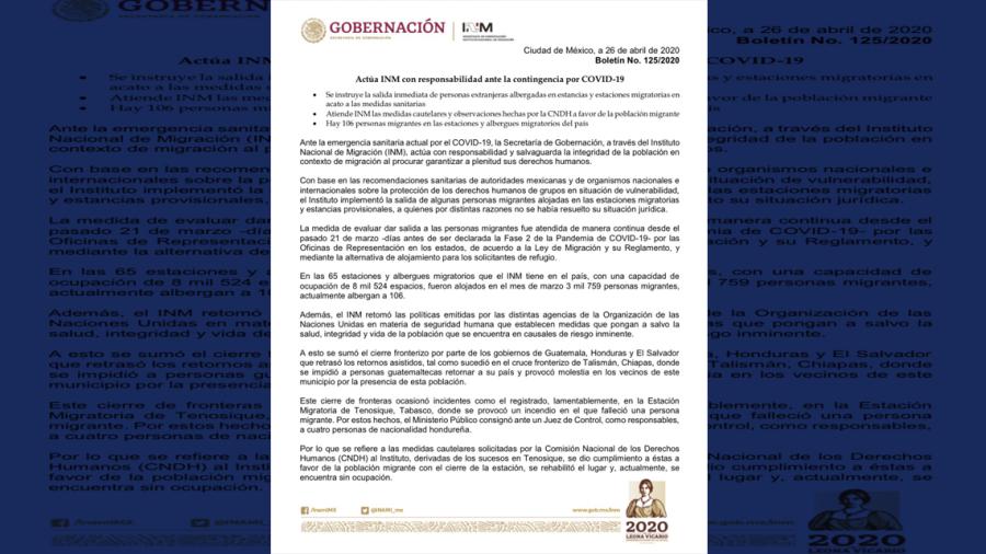 INM ordena salida de más de 3 mil 600  migrantes de estaciones migratorias 